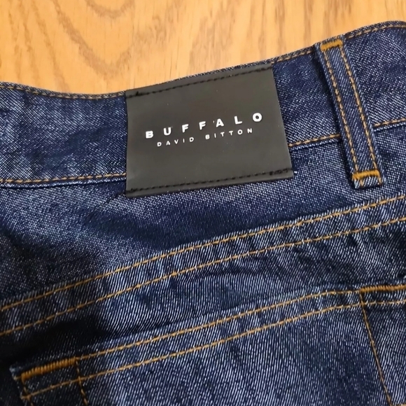 Buffalo David Bitton Hueston Coated Blue Denim Jeans Women 31 Straight High Rise - Picture 2 of 13